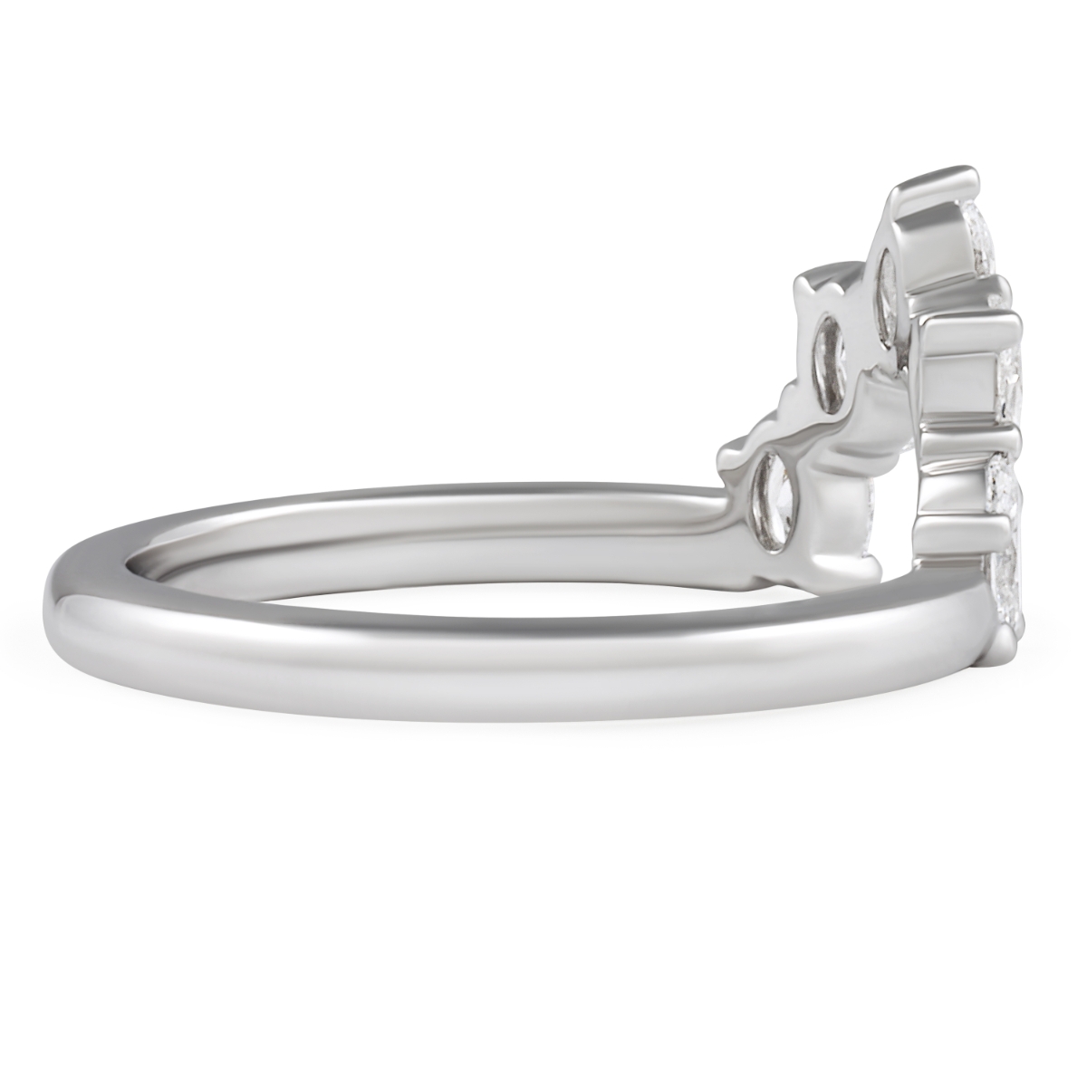 Oval Lab Diamond Curved Tiara Band flat