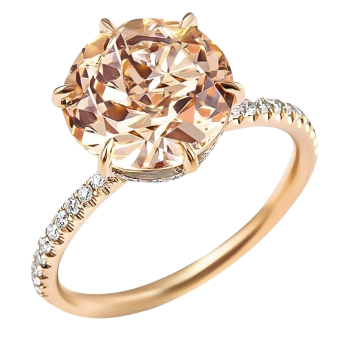 round morganite two tone signature wrap ring